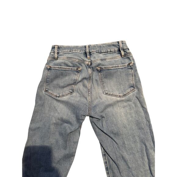 Frame Le Crop Mini Boot Waist 25 Medium Wash Frayed Hem - Picture 4 of 5